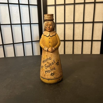 MRS. BUTTERWORTH’S Folk Art Glass Bottle Hand Painted Maple Syrup Bottle 11" Vtg - Image 1 of 4