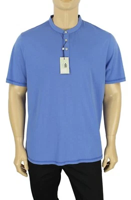 NEW MENS REPORT COLLECTION HENLEY BLUE 100% COTTON T SHIRT TEE XL - Image 1 of 3