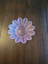 Vintage Pink Glass Flower Trinket Dish