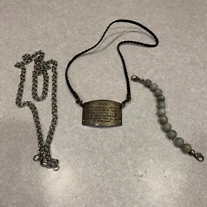 VTG Lenny And Eva Good Mother Quote Plaque With 2 Necklace 1 Bracelet - Picture 1 of 2