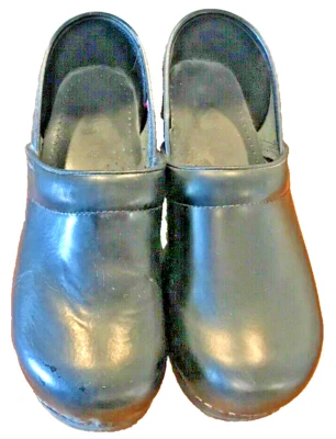 Tamancos femininos Sanita em couro preto, tamanho 42 ou tamanho feminino 10-10.5--23 - Imagem 1 de 4