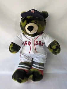 Boston Red Sox Build A Bear MLB Baseball Uniform w Socks & Cap 2010 Green Camo - Picture 1 of 15