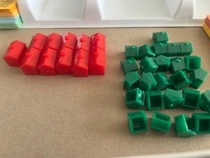 Vintage Monopoly Replacement Pieces Lot Of 26 Houses & 11 Hotels - Picture 1 of 2