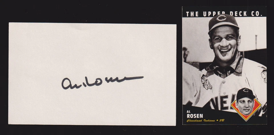 Al Rosen ( Debut 1947 ) CLEVELAND INDIANS  SIGNED AUTOGRAPH AUTO 3x5 INDEX COA - Image 1 of 1