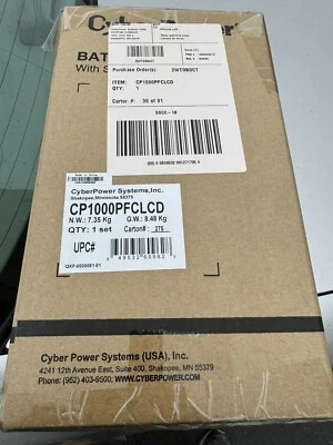 CyberPower CP1000PFCLCD UPS 1000 VA / 600 Watts PFC compatible Pure Sine Wave - Image 1 of 3