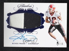 2018 Panini Flawless Collegiate Sapphire /15 Hines Ward #PA-HI Patch Auto