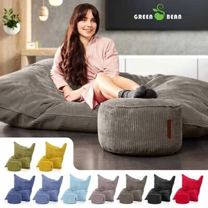 XXL Sitzsack Set Cord Beanbag Riesensitzsack + Pouf Sitzhocker Fußhocker Hocker - Bild 1 von 23