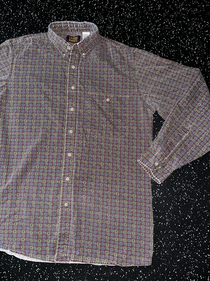 Camisa a Rayas Vintage Desteñida Gloria Manga Larga PARA HOMBRES TALLA GRANDE Con Botones Foto 1 de 4