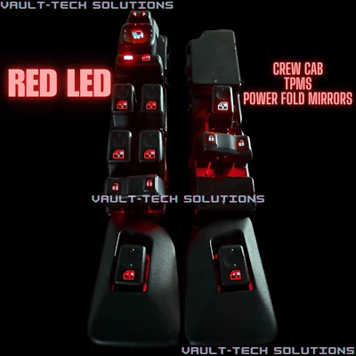 03-06 Silverado Escalade Front Rear Window Switch Set RED LED TPMS Power Fold - Image 1 of 4