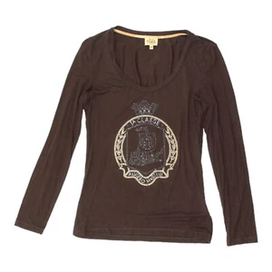 Camiseta para mujer Alviero Martini 1A Classe marrón con tachuelas manga larga | Diseñador de colección - Imagen 1 de 2