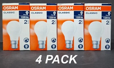 4 x 77W Pearl GLS Halogen Light Globes Bulbs Bayonet Cap B22 77W=100W Osram - Image 1 of 4