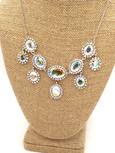 VETEMENTS Collana Claire's Grande Ab Strass e Piccoli Strass Trasparenti Dichiarazione Prom