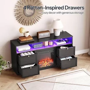 Fireplace TV Stand for TVs Up to 70" LED Electric Fireplace Entertainment Center - Picture 1 of 9