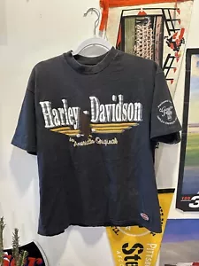 T-shirt vintage anni '80 Harley Davidson taglia XL Hanes Beefy London Black Eagle 1987 - Foto 1 di 7