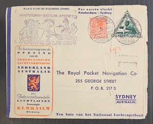 1938 Netherlands Dutch Air Conn Booklet 3 stamps cd Scheveningen-Sydney-London - Picture 1 of 4