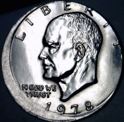 1978 ERROR OFF CENTER Eisenhower Dollar $1 BU ++ Det. Coin Cleaned O/C Ike #1 NR - Image 1 of 4