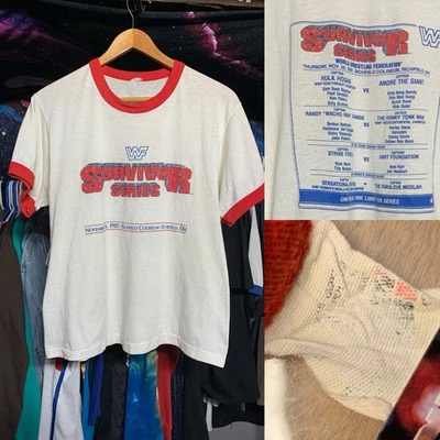 Vintage WWF 1987 Survivor Series Wrestling Ringer T Shirt Large Screen Stars - Image 1 of 4