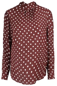 ALEXA CHUNG BROWN CHIFFON TOP UK 10 - Picture 1 of 4