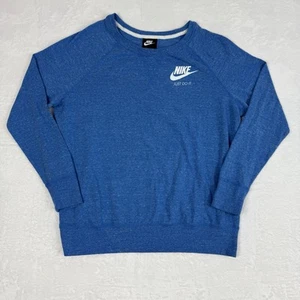 Nike Just Do It Sweatshirt mit Rundhalsausschnitt Blau Langarm Sport Damen Gr. XL - Bild 1 von 8