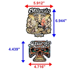Sturgis 2025 Engraved Pin Up Sticker + Zombie Skull Iron Cross (2 Sticker Set) - Picture 1 of 5