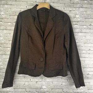 Willi Smith Size 10 Linen Brown Thin Blazer Lightweight - Picture 1 of 7