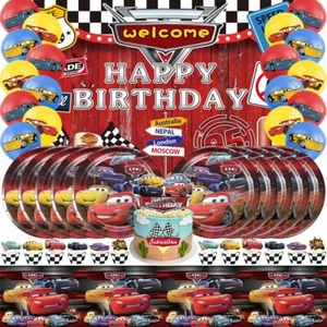 Cars Lightning McQueen Disney Cars Party Zubehör Set Teller Ballon Banner - Bild 1 von 8