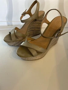 LC LAUREN CONRAD Wedge Open Toe Sandals Shoes Size 6 - Picture 1 of 6