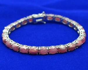 Natürliches Rhodochrosit Edelstein Armband 925 Sterlingsilber Damenarmband Geschenk - Bild 1 von 7