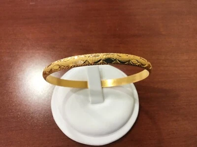 Pulsera brazalete grabado oro amarillo 22K Foto 1 de 4