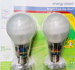 (2 bulbs) GE 71054 Compact Fluorescent 75 watt equivalent energy smart light