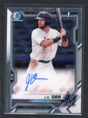 2021 Bowman Chrome J.D. Orr #CPA-JO Auto - Miami Marlins (B) - Image 1 of 2