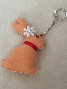 Handmade sewn bunny plush keychain - Picture 1 of 5