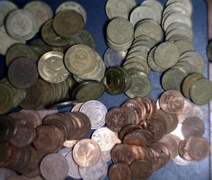 4 ROLLS German 1 , 2 , 5 & 10 Pfennig Coins = 170 Coin Germany Roll LOT NR - Picture 1 of 21