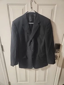 Martino Uomo Moda Herren Gr. 38R Blazer Sakko schwarz gestreift drei Knöpfe Kerbe - Bild 1 von 12