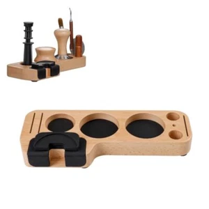 Espresso Tamping Station Coffee Tamper Holder Wooden Espresso Tamp Mat Portaf... - Picture 1 of 7
