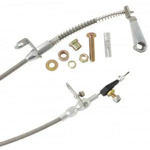 Aeroflow Kickdown Cable S/S Cover & Chrome Ends for Ford AOD Trans AF72-7005 - Picture 1 of 1