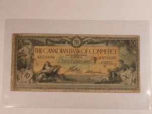 Canada 1917 Canadian Bank of Commerce banconota $10 firme Aird Small Logan - Foto 1 di 4