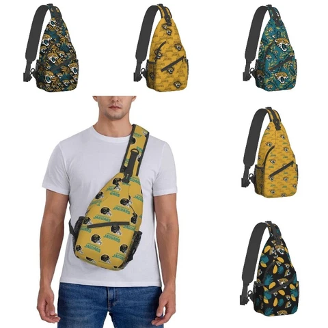 Jacksonville Jaguars Men's Casual Cross Chest Bag Diagonally Portable Travel Bag Cover