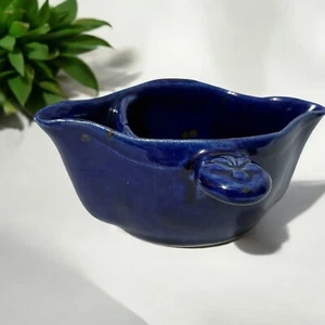 Vintage BLUE Pottery Gravy Boat Fat Separator - Fredericksburg CA - Picture 1 of 8