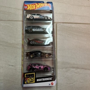 Hot Wheels Nightburnerz 2025 Confezione da 5 20 GR Supra Subaru Sti Nissan Drift NUOVO - Foto 1 di 5