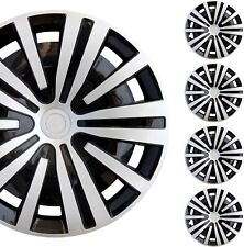 16" Silver&Black Wheel Covers Snap On Full Hub Caps fit R16 Tire & Plastic Rim