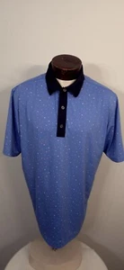 Footjoy Mens Large Blue White Polkadot Short Sleeve Golf Polo Shirt - Picture 1 of 8