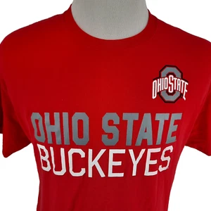 Ohio State University Buckeyes Red Russell T-Shirt Adult Size L Logo Spell Out - Picture 1 of 5