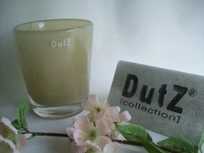 Dutz Collection Vase beige 14cm Glas mundgeblasen rund conic glasvase konisch - Bild 1 von 4
