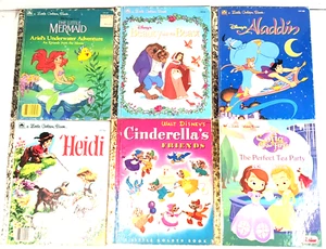 Vintage Little Golden Book Age 2-5 Hardcover Book Disney 6x Heidi Little Mermaid - Picture 1 of 8