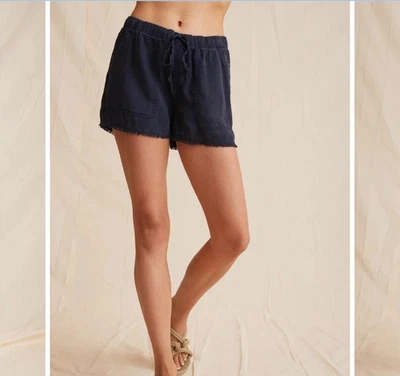 Bella Dahl Frayed Hem Pocket Shorts Womens S Endless Sea Navy Casual Boho Beachy - Image 1 of 4