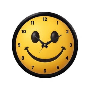 Smiley Face Emoji Wanduhr, Positive Vibe Home Decor, Happy Face Uhr, - Bild 1 von 3