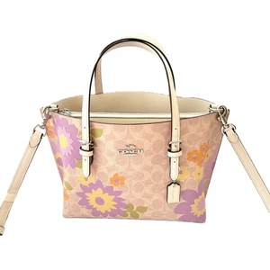 Coach CBT23 Floral Print Signature Mollie 25 Tote Satchel Handbag Sand Multi Bag - Picture 1 of 7