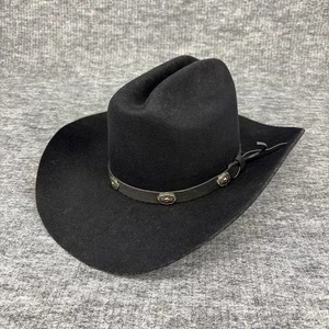 Vintage Roaring Fork Brand Black Cowboy Hat - Size 7 3/8 - Made in USA - Picture 1 of 11