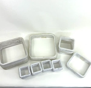 Plastic Marbella Macrame Craft Rings - White - Lot of 44 - 3”, 5”, 6”, 8” , 9” - Picture 1 of 8